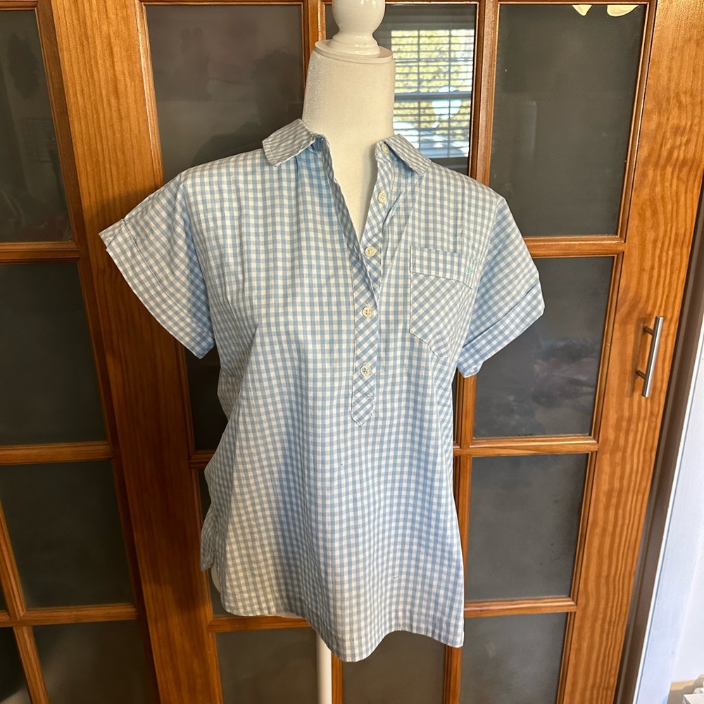 Vineyard Vines Blue Gingham Women's Top